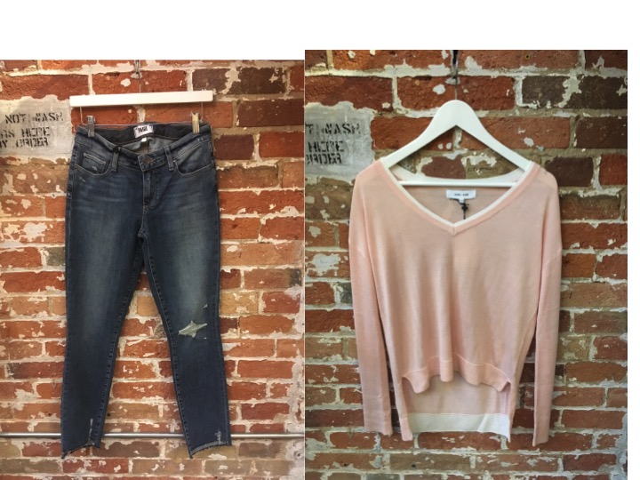 Paige Distressed Jeans $345 John & Jenn Double Layer Sweater $135