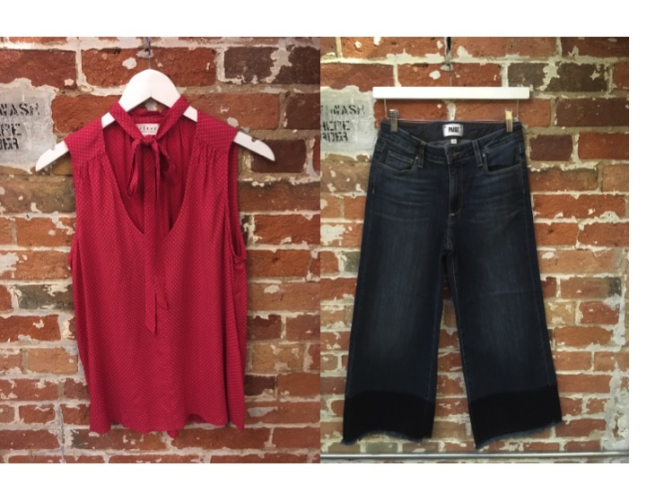 Velvet Bow Tank $148 Paige Cropped Flare $345