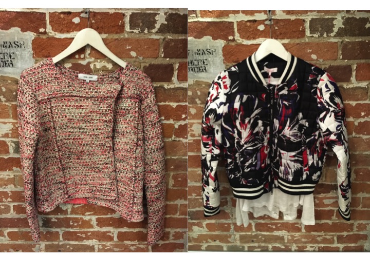 John & Jenn Mollie Open Knit Jacket $175 Parker Bomber Jacket $378