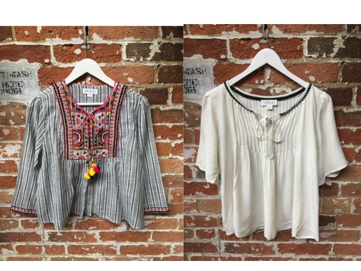 Velvet Embroidered Jacket (or worn as a top, so cute!) $250 Velvet PIntuck Short Sleeve Blouse $198