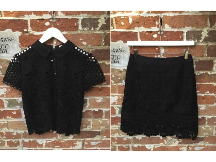 Ted Baker Lace Cropped Blouse $285 Ted Baker Lace Skirt $225 **We love this set**