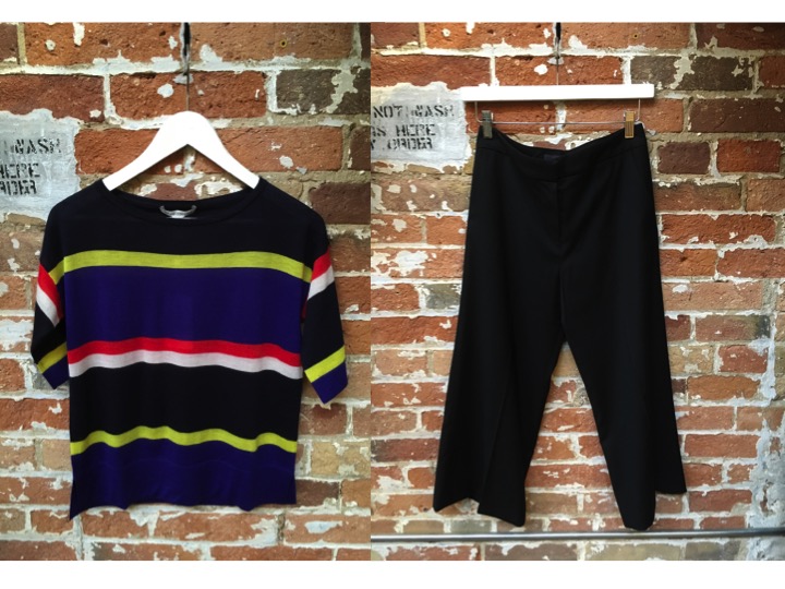 Autumn Cashmere Stripe Cashmere Sweater $330 James Jeans Culottes $295