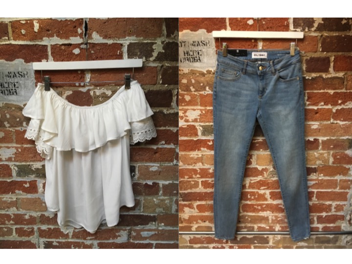 Muche et Muchette Off The Shoulder Top $148 DL1961 Emma Jean $265 Ruffles are everywhere! How do you rock yours?