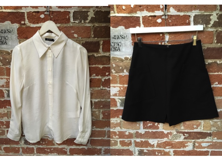Tiger Of Sweden Embellished Collared Shirt $229 *** silver thread around edges make for a stylish updated white collared blouse** Tiger Of Sweden Mini Skirt $199