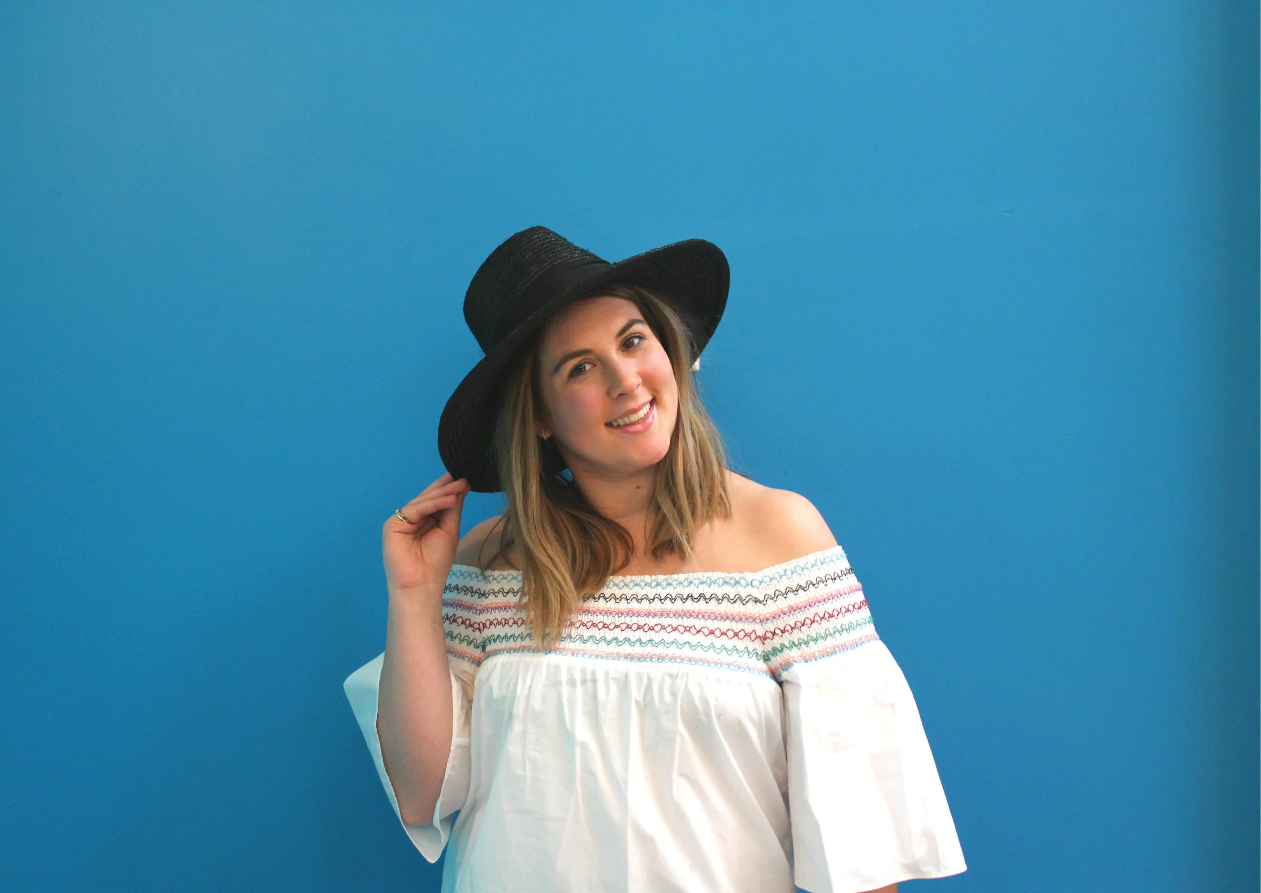 Parker Off The Shoulder Top $198 Brixton Straw Hat $55
