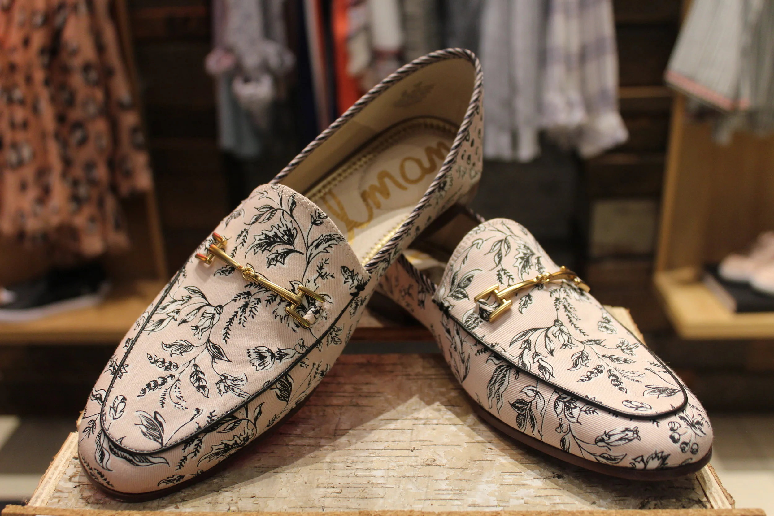 The loafer trend is huge this season! We love it because they're fresh alternative to a flat shoe. There are so many great prints and materials they come in - we're obsessed with these from Sam Edelman , that double as a comfy shoe on the inside (retail workers tested) with a chic outside. $175