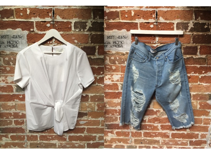 Just Female Tie Top $128 James Jeans Chopper Bermuda Short $275