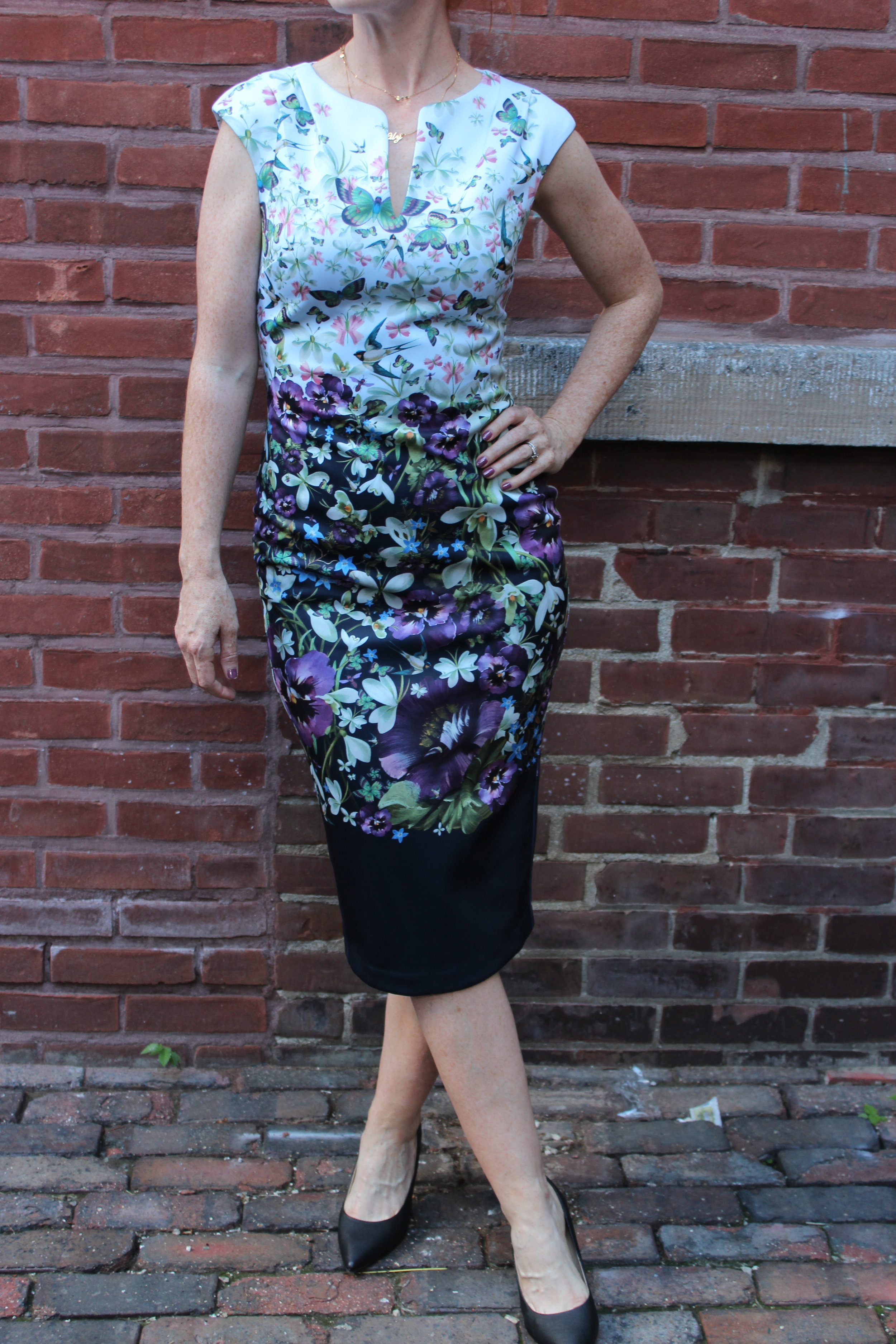 Parker silk dress was $468/ Now $328 Ted Baker floral dress was $349/ Now $245