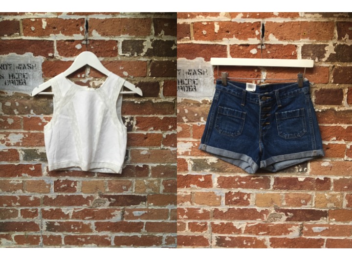 Tiger of Sweden Crop Top $169 Levi's Orange Tab Shorts $70