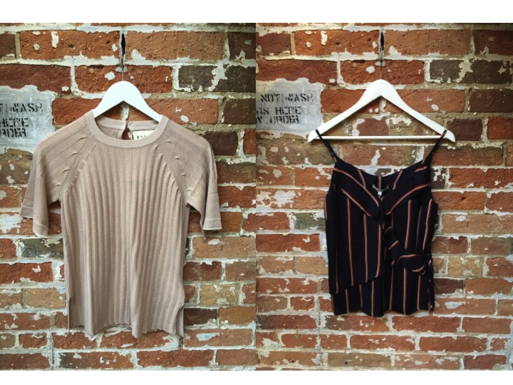 FINE Collection Ribbed Knit Tee $179 Heartloom Striped Camisole $98