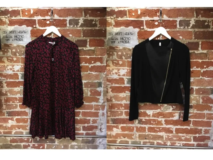 Velvet Poppy Print Dress $246 Iris Moto Jacket $275