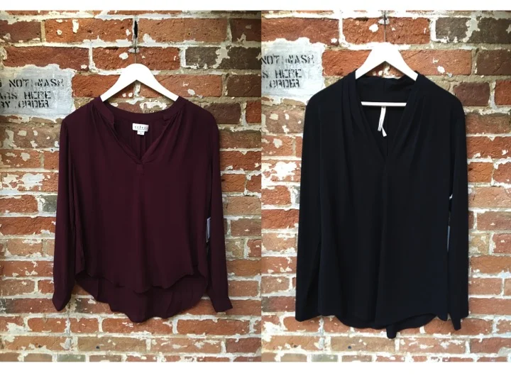 Velvet Rayon Challis Blouse $150 Iris V-Neck Blouse $185