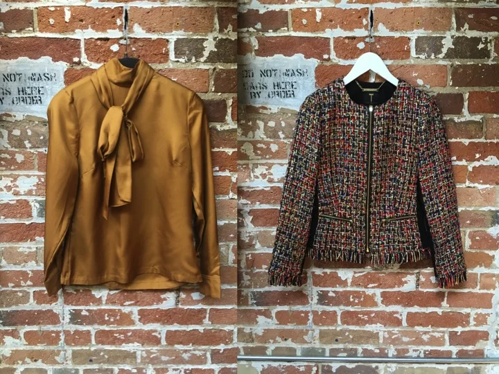 Ted Baker Silk Bow Blouse $295 Ted Baker Lorella Boucle Blazer $535