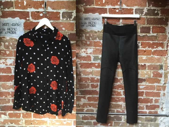 Diesel Rose Print Blouse $198 Dutch Blonde Leggings $115