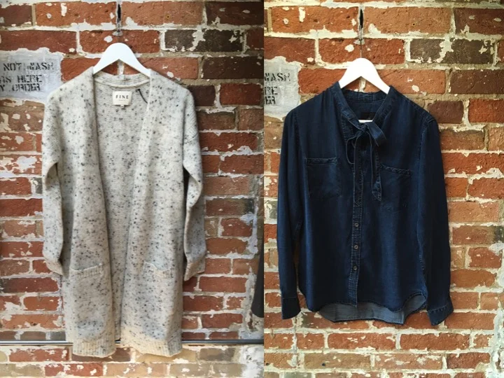 FINE Collection Long Cardigan $305 Rails Vintage Denim Blouse $248