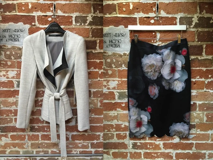 Iris Setlakwe Kimono Blazer $465 Ted Baker Floral Pencil Skirt $249