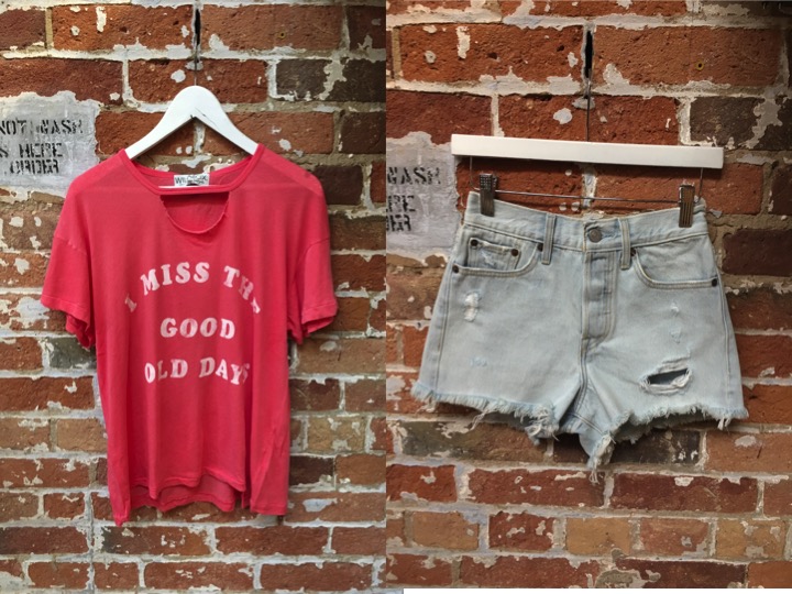 Wildfox Tee $100 Levi's Wedgie Short $80