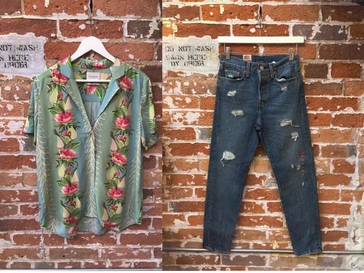 Maison Scotch Poolside Shirt $125 Levi's Wedgie Jean $108