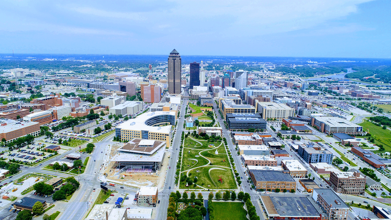 Grasses in downtown Des Moines