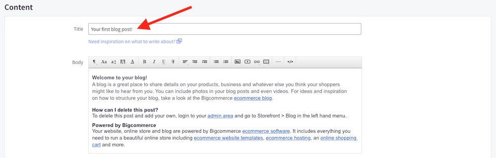 Editing a title on a Bigcommerce blog post