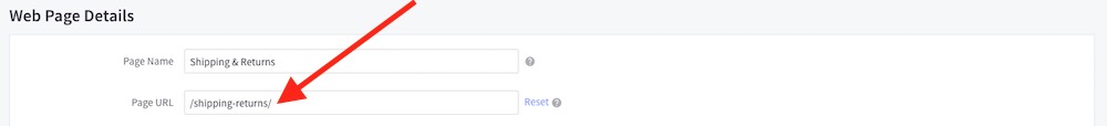 Editing a page URL in Bigcommerce