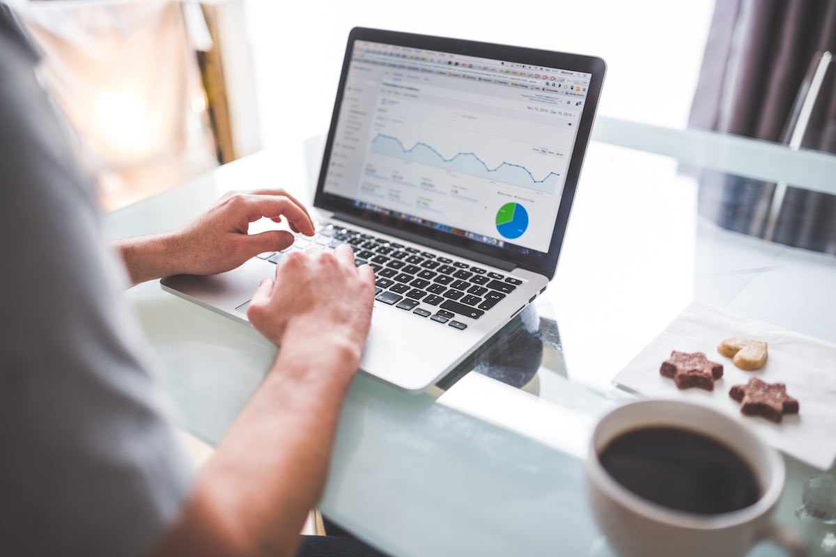 Bigcommerce SEO - image of a laptop computer screen containing site traffic stats