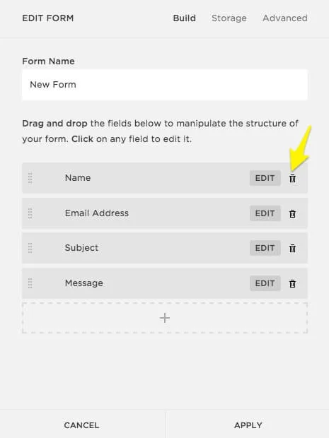 The Squarespace form block