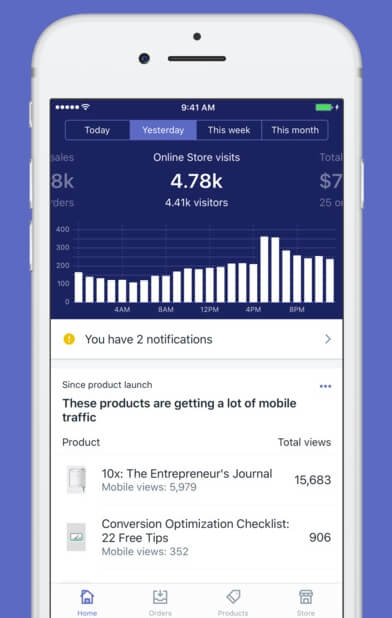 Shopify’s mobile app (iOS)