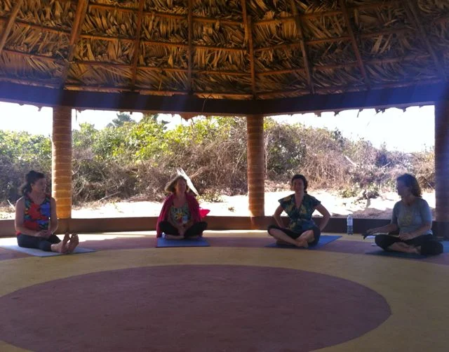 Morning yoga class at the beach - a lovely way to wake up