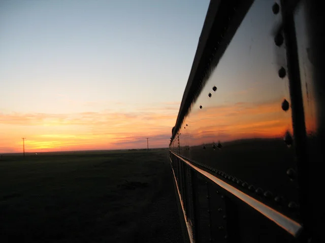 Sunset train.... Image by Simon Pielow
