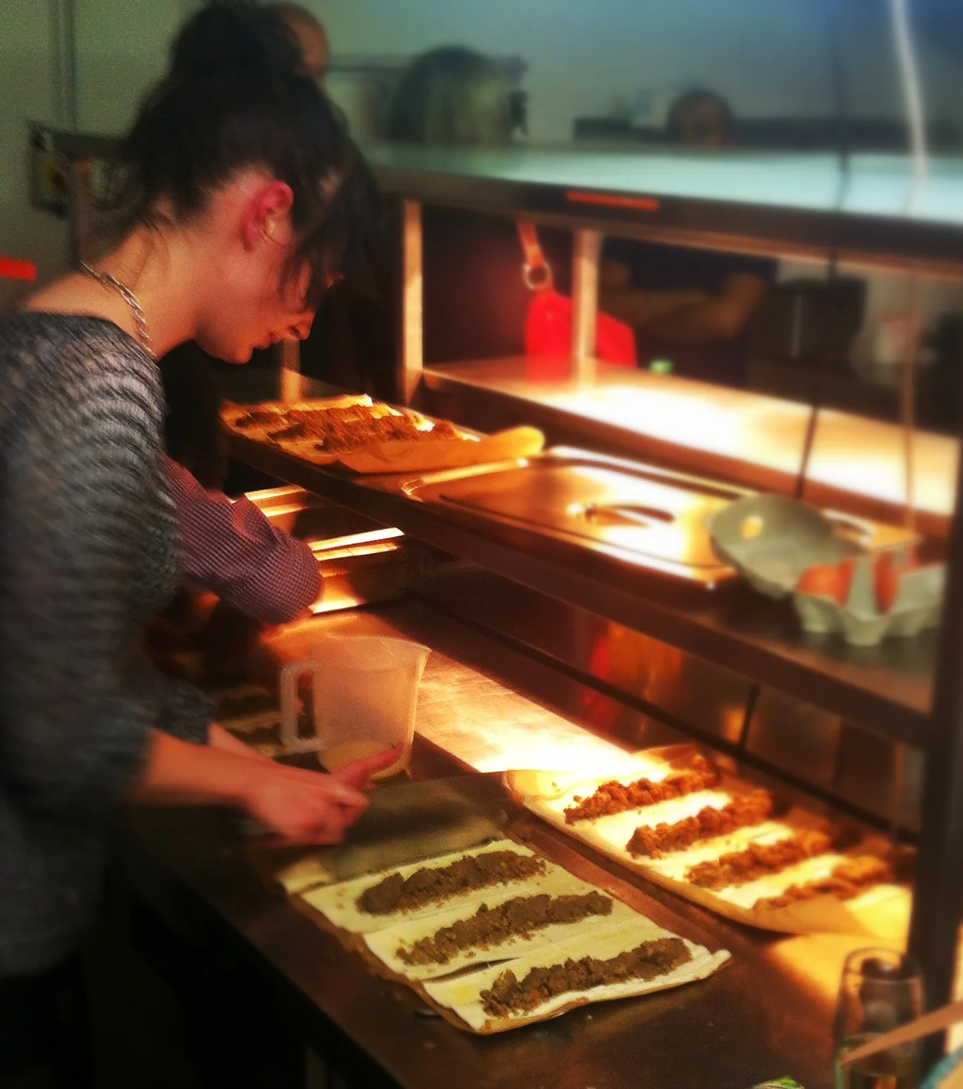 Siobhan Hanlin, food expert and copywriter getting the vegetarian haggis on the go