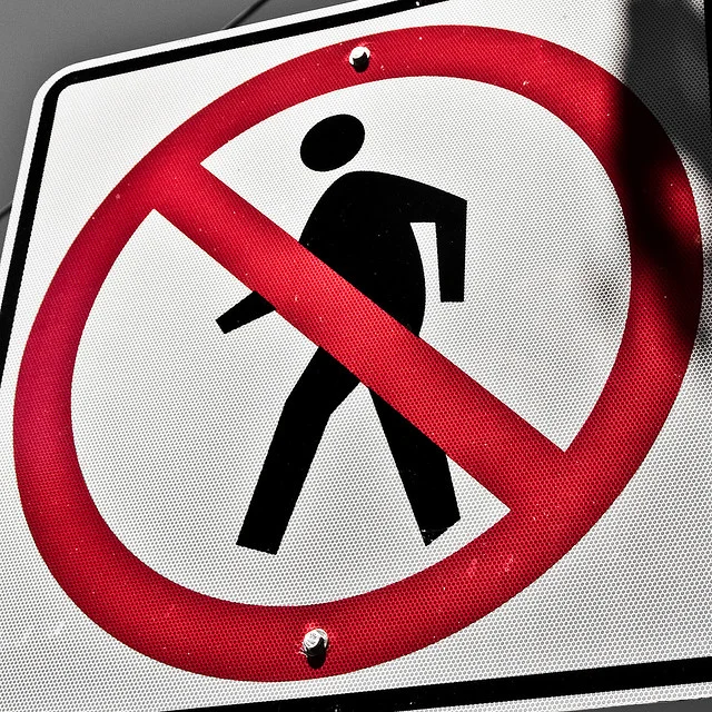 No pedestrians please! Hobbling or not.... Image by Paige Henderson