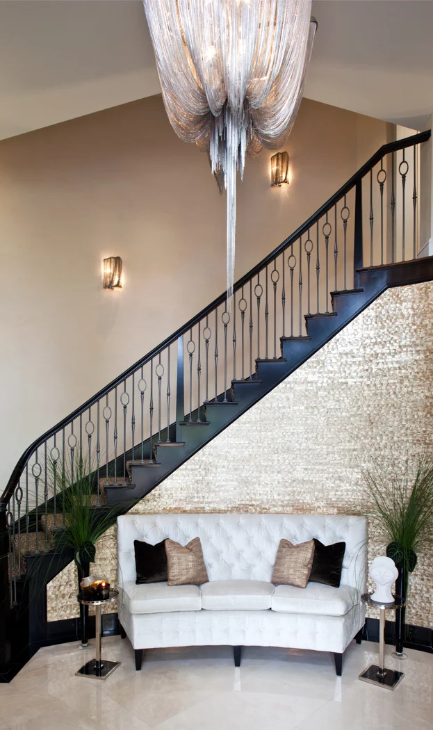 Marmorino plaster with metallic topcoat