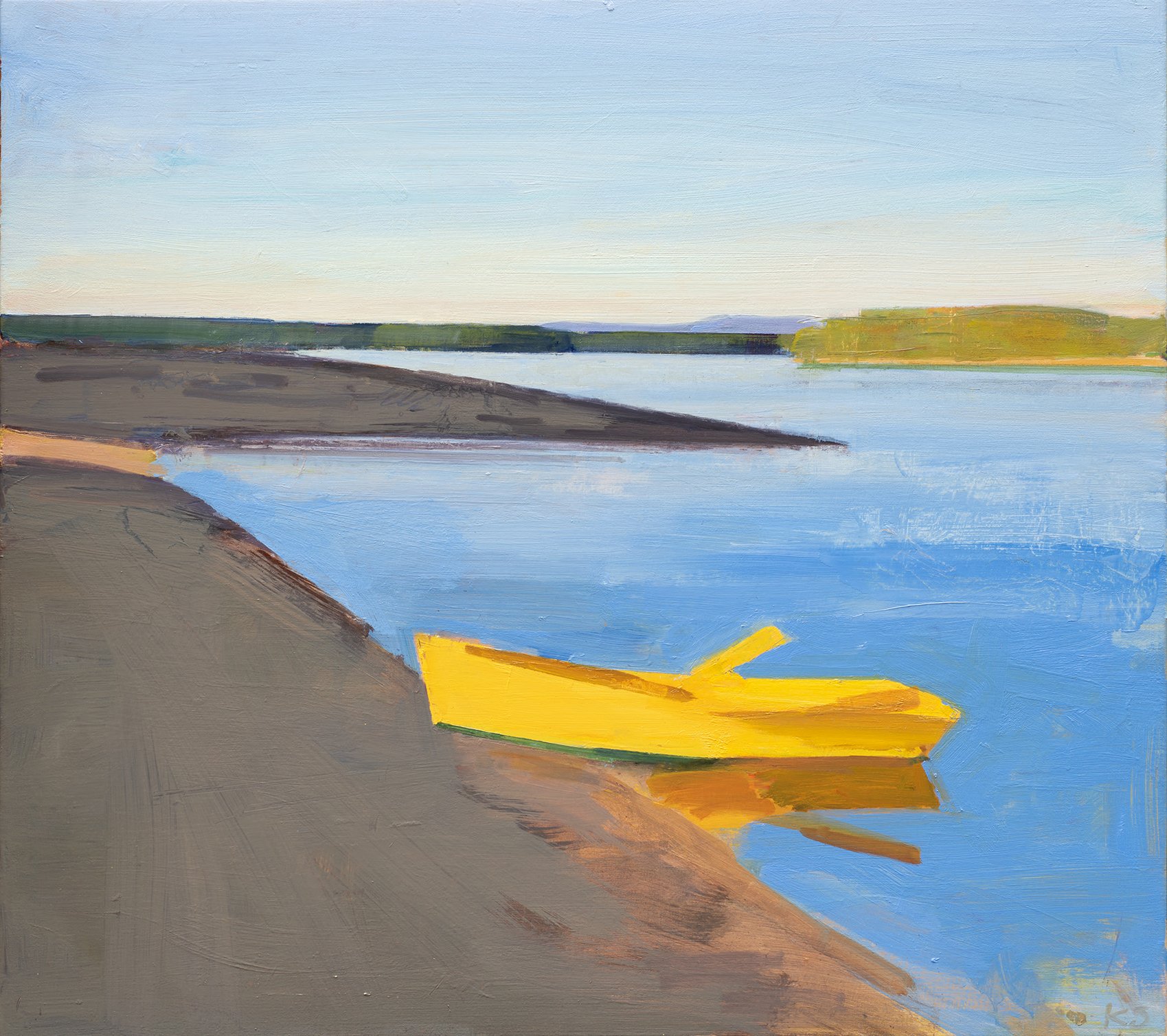 2 Solmssen-Yellow Boat_at_Rocky_Bay_34x38.jpg