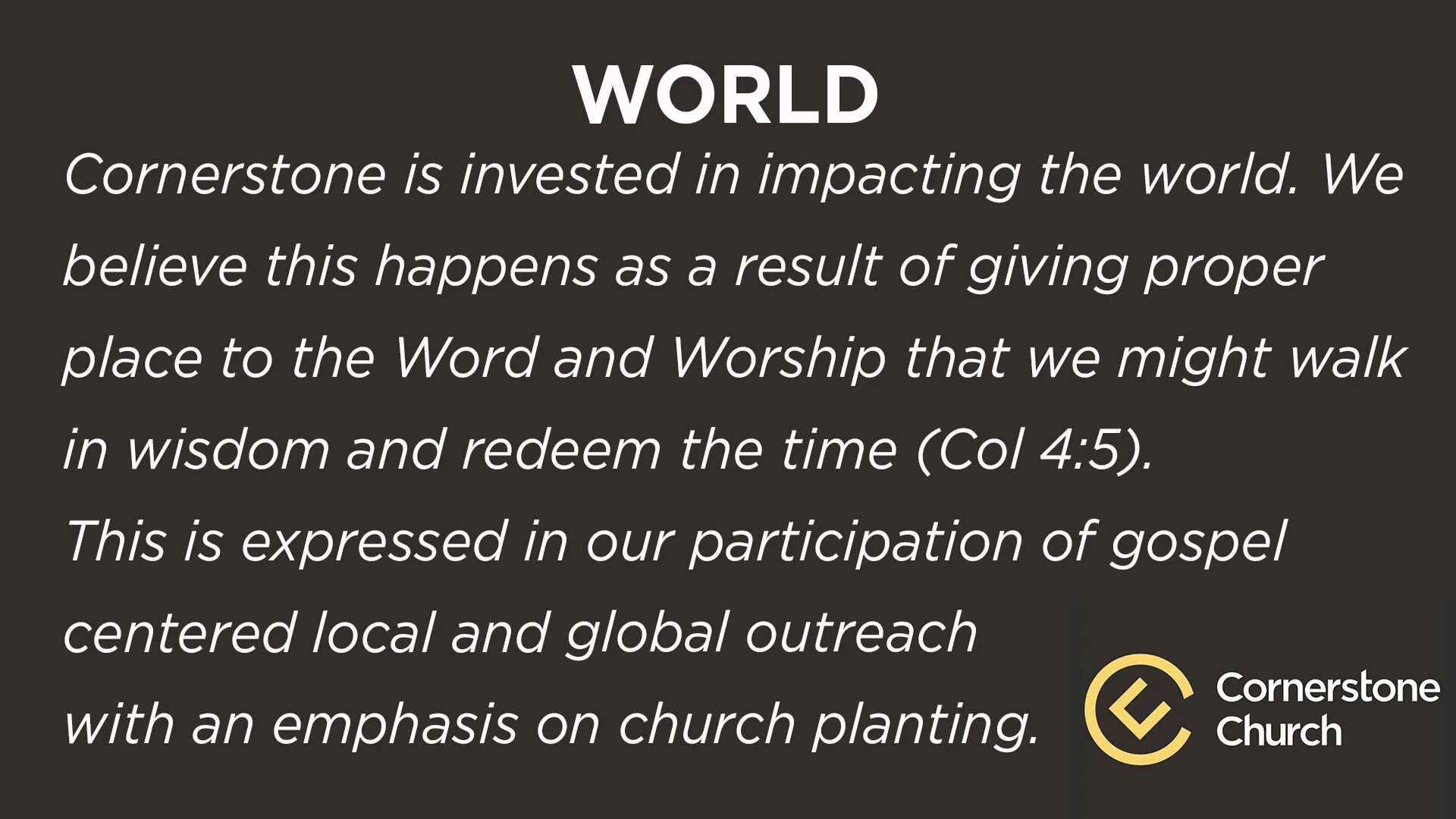 Events — Cornerstone Church