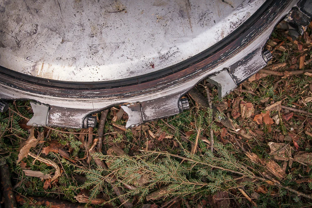 The MASSIVE blade of the feller buncher. 