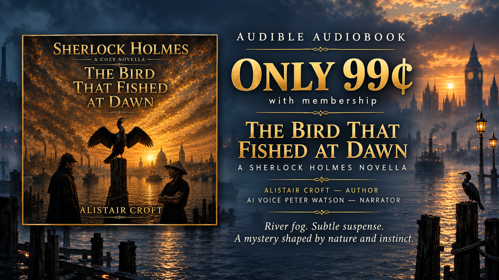 Audio Book Deal on ContentMo 📚 he Bird That Fished At Dawn: Sherlock Holmes Novella by Alistair Croft  📚