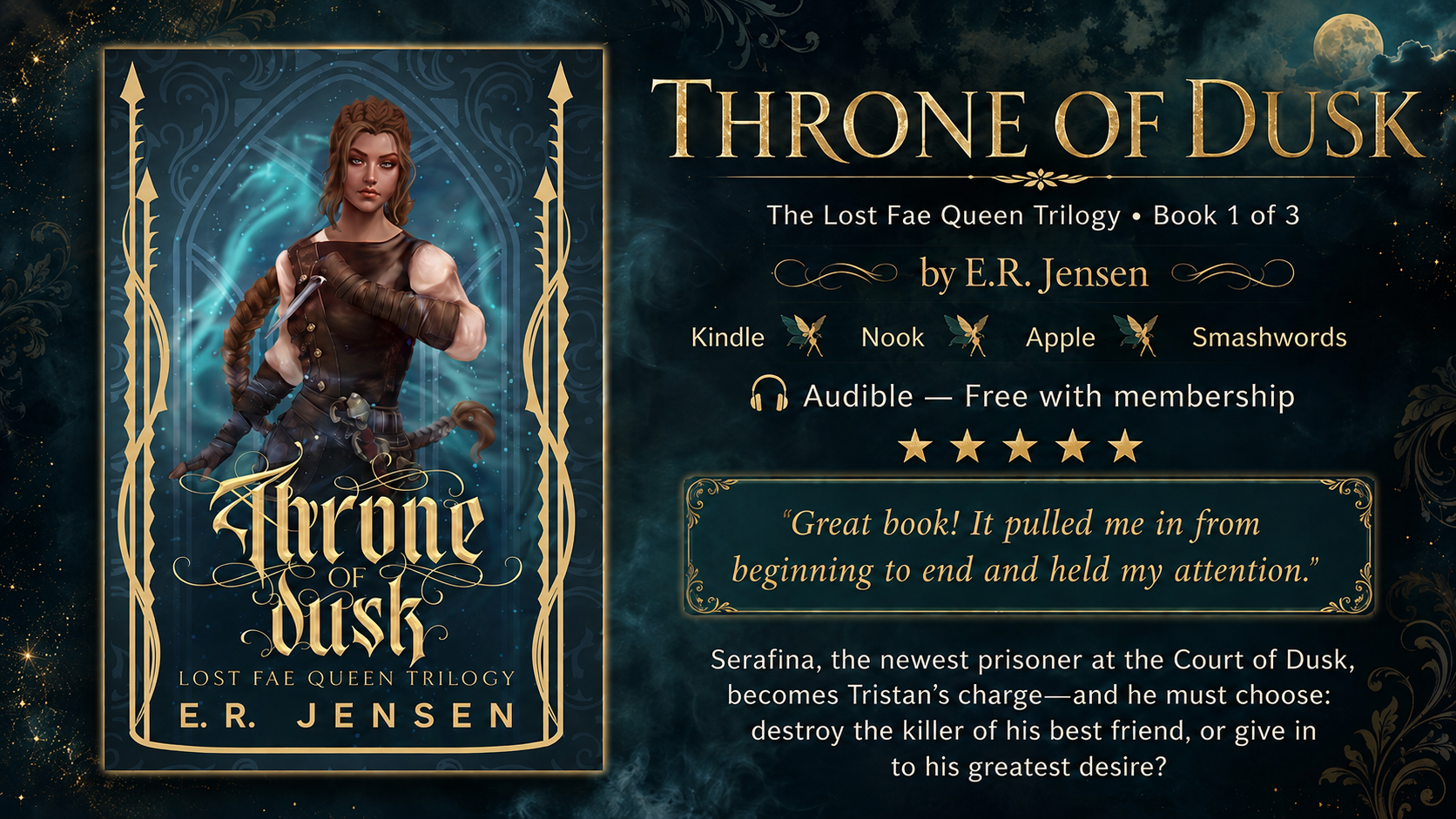 ➣ Featured 99¢ Kindle eBook Deal ➣ Throne of Dusk: The Lost Fae Queen (Lost Fae Queen Trilogy Book 1) | by E.R. Jensen 