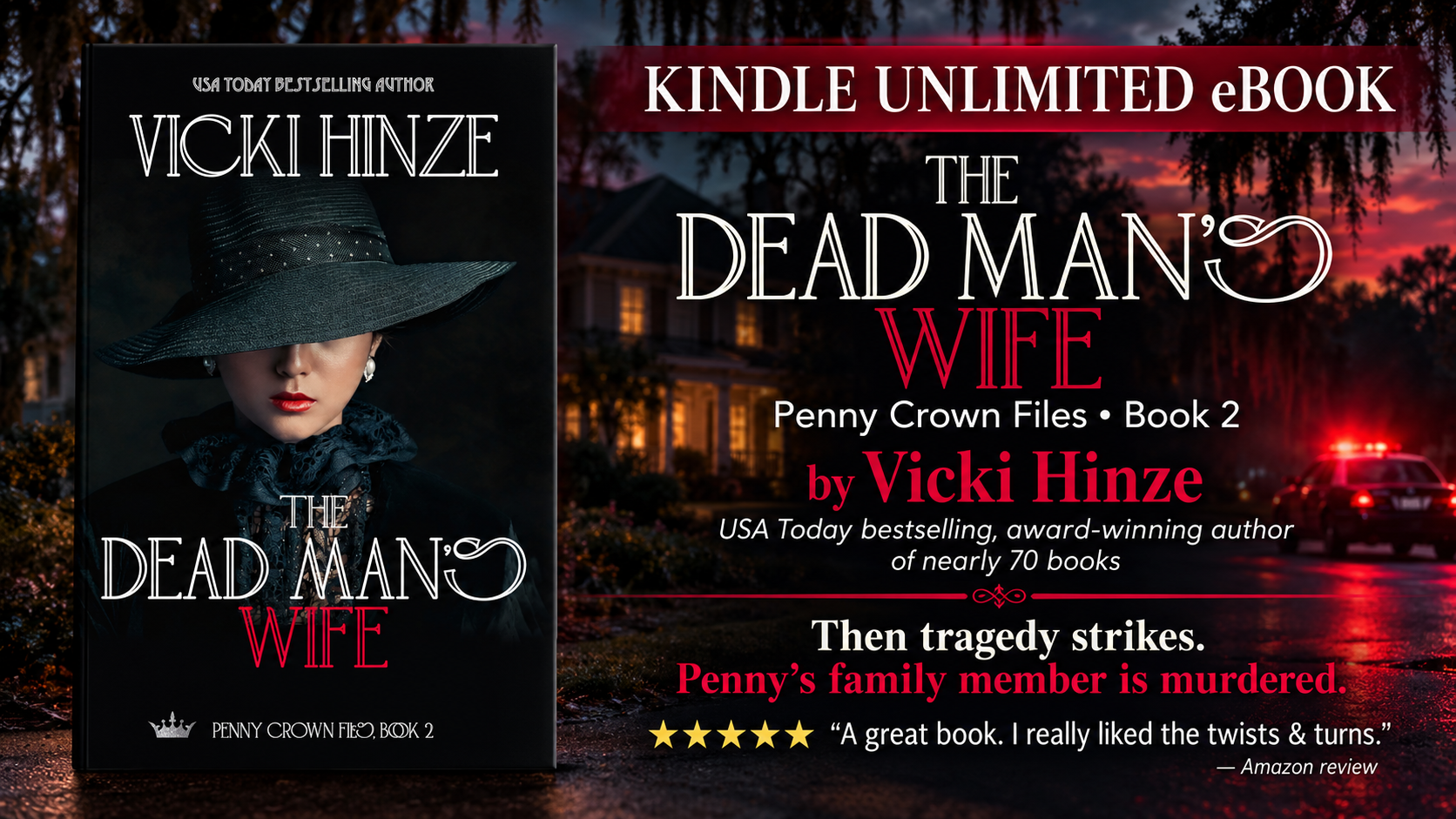 ➡ Kindle Unlimited eBOOK ➡  The Dead Man’s Wife (Penny Crown Files #2) by VICKI HINZE 
