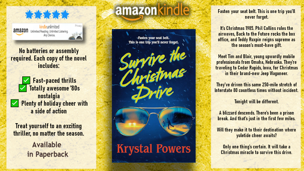 ➡ Paperback &amp; Kindle Unlimited eBOOK ➡  Survive the Christmas Drive by Krystal Powers • an exciting thriller