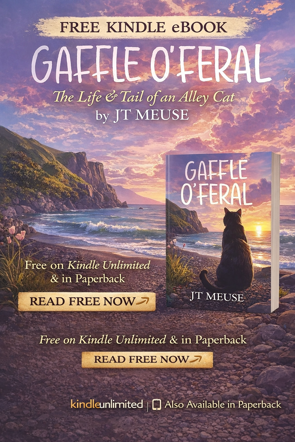 ➡ FREE KINDLE BOOK 👀📚  ➡ Gaffle O'Feral: The Life &amp; Tail of an Alley Cat by by JT Meuse  👀📚  "Colorful characters and heartwarming journey"