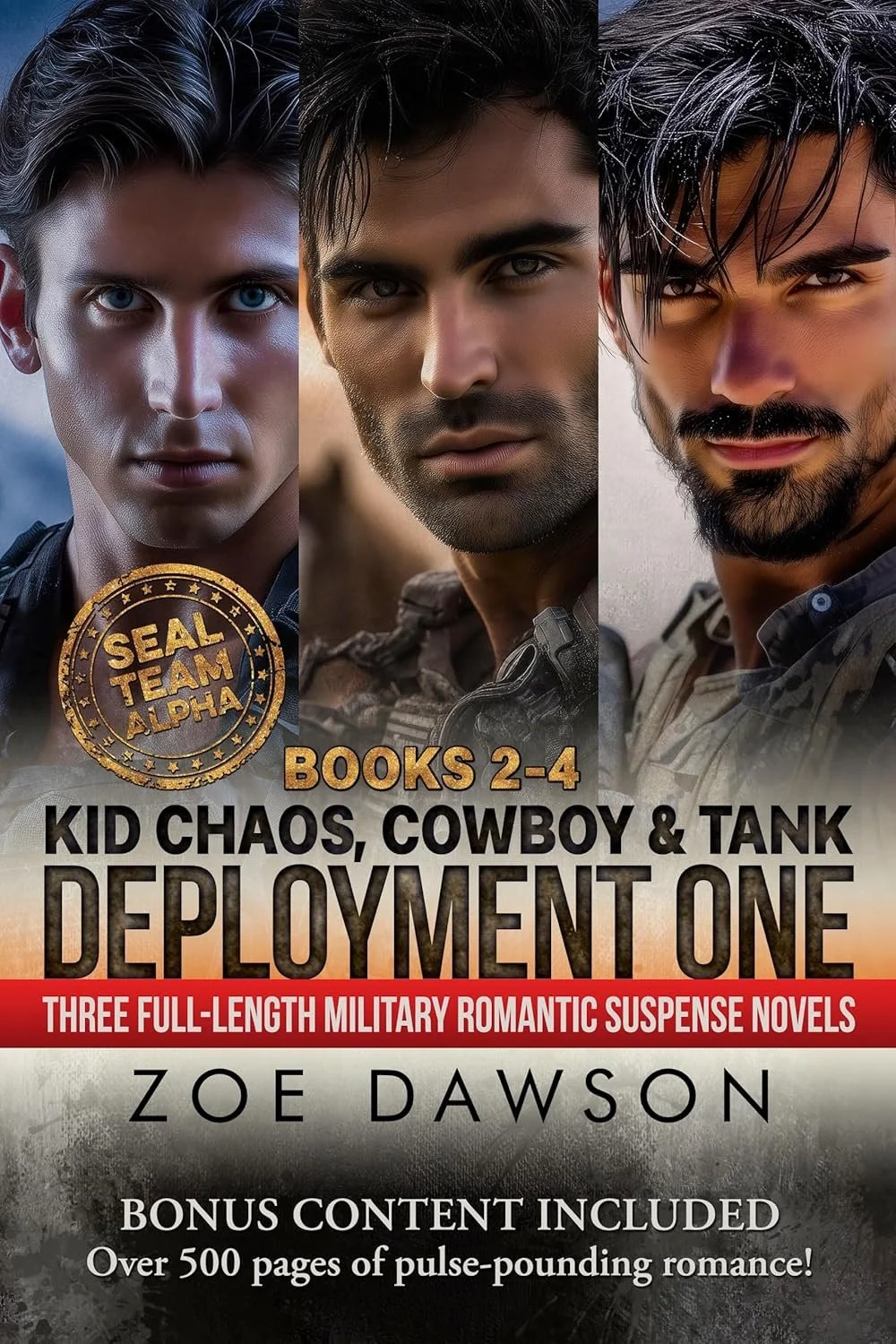 Featured Book on ContentMo •• SEAL Team Alpha: Deployment One: Kid Chaos. Cowboy. Tank  by Zoe Dawson