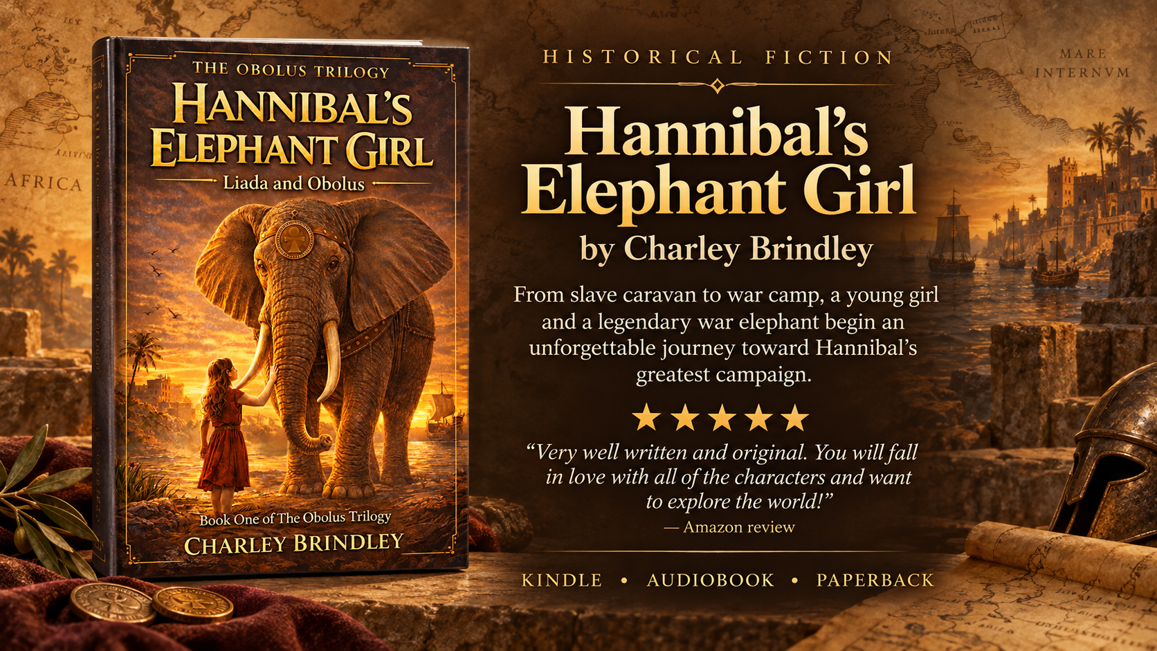 ➡️ Hannibal's Elephant Girl by Charley Brindley ➡️ "Very well written and original. You will fall in love with all of the characters and want to explore the world!" - Amazon review