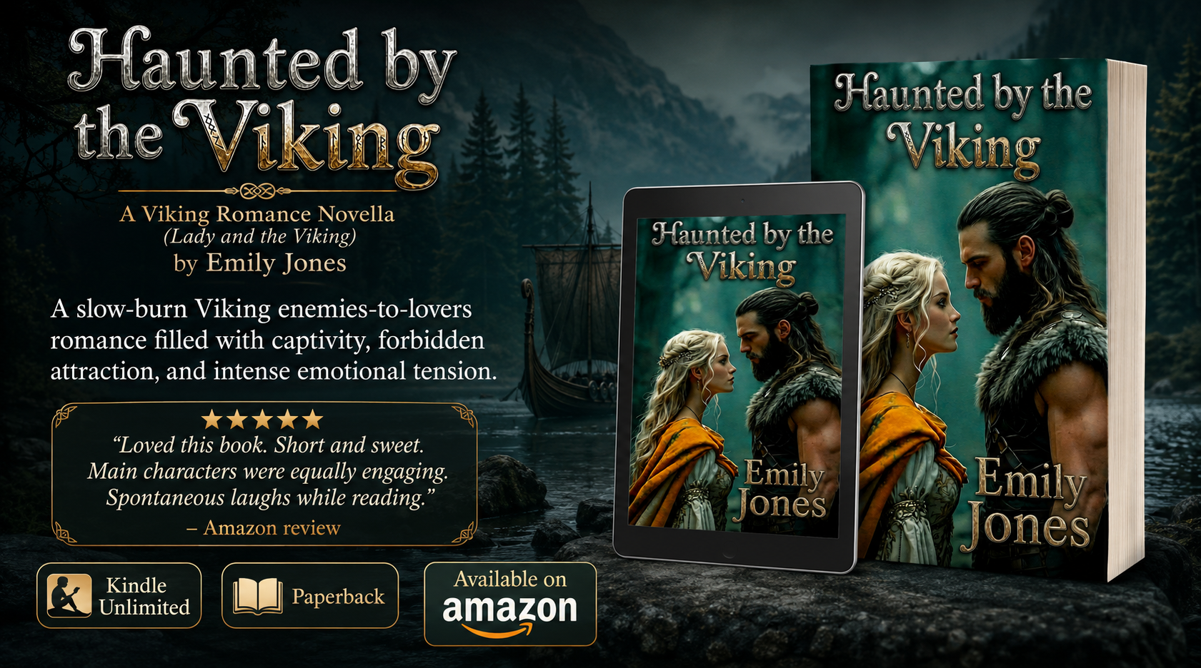 ➡ Kindle Unlimited eBOOK ➡  Haunted by the Viking: A Viking Romance Novella (Lady and the Viking) by Emily Jones