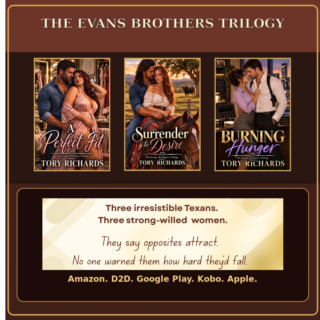 Featured Book on ContentMo • Evans Brothers Trilogy (3 book series) by Tory Richards • Get all three ebooks for just $5.97