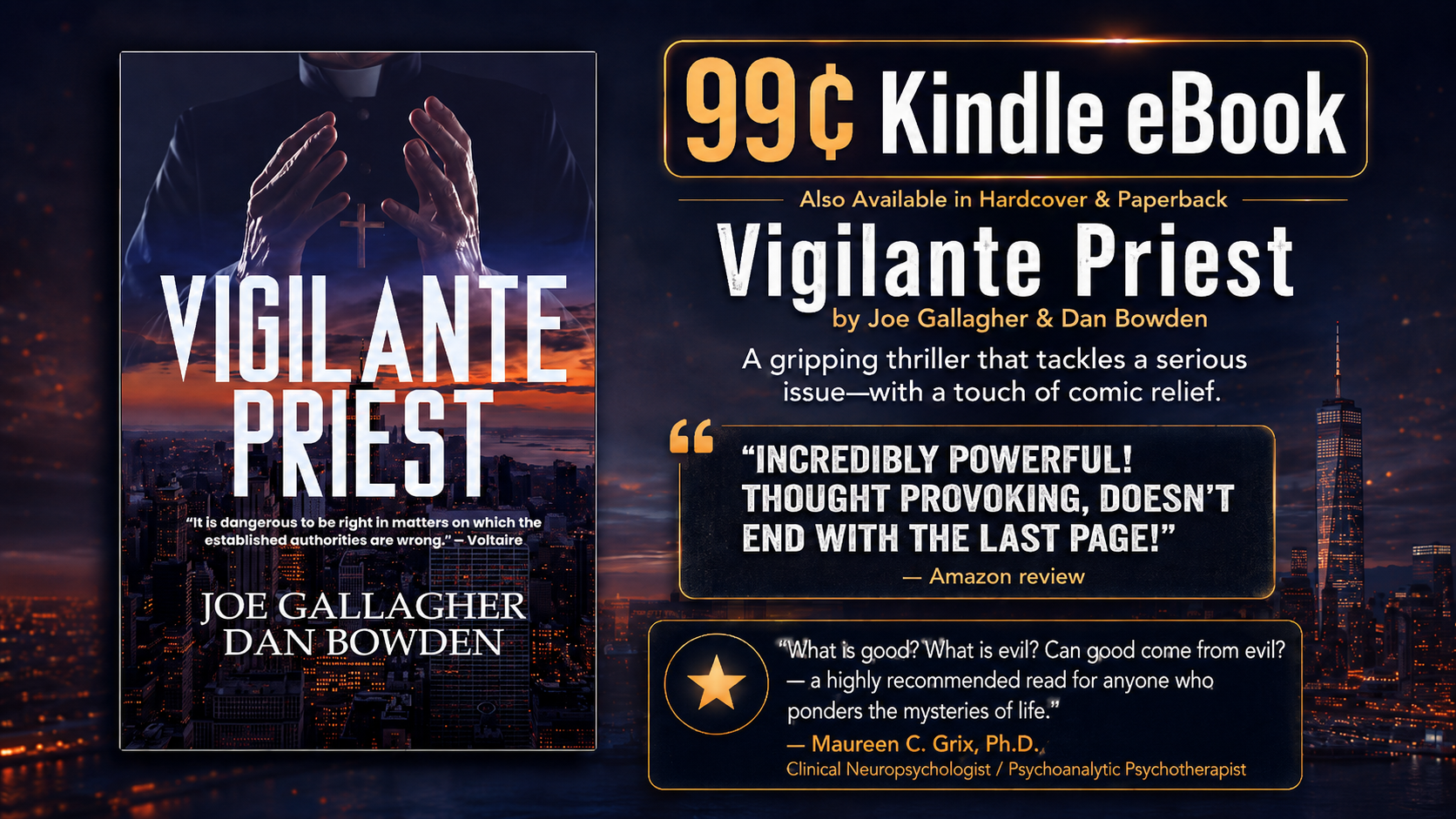 ➣ Featured 99¢ Kindle eBook Deal ➣ "Fort Apache meets the Vatican"   ✝️ Vigilante Priest by Joe Gallagher (Author), Dan Bowden (Author) 