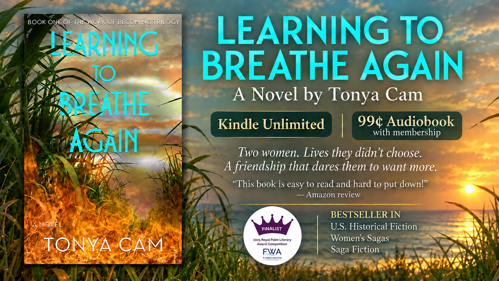 Book Deal on ContentMo 📚 Learning to Breathe Again: A Novel (The Work of Becoming Trilogy Book 1) by Tonya Cam  📚 "Just a brilliant work from a brilliant writer. Don't pass it by."