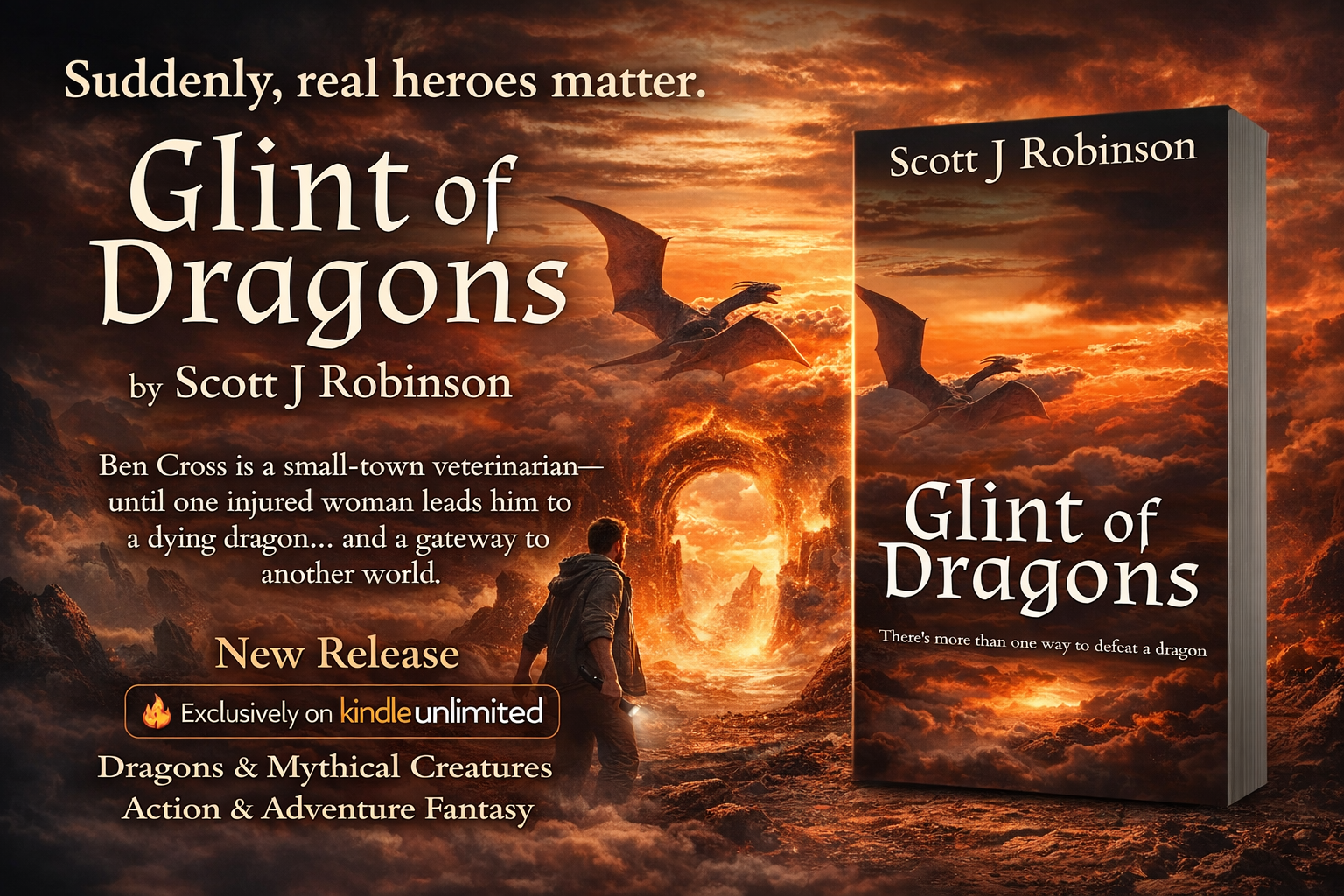 ➡ Kindle Unlimited eBOOK ➡  Glint of Dragons by Scott J Robinson ~ Suddenly, real heroes matter.
