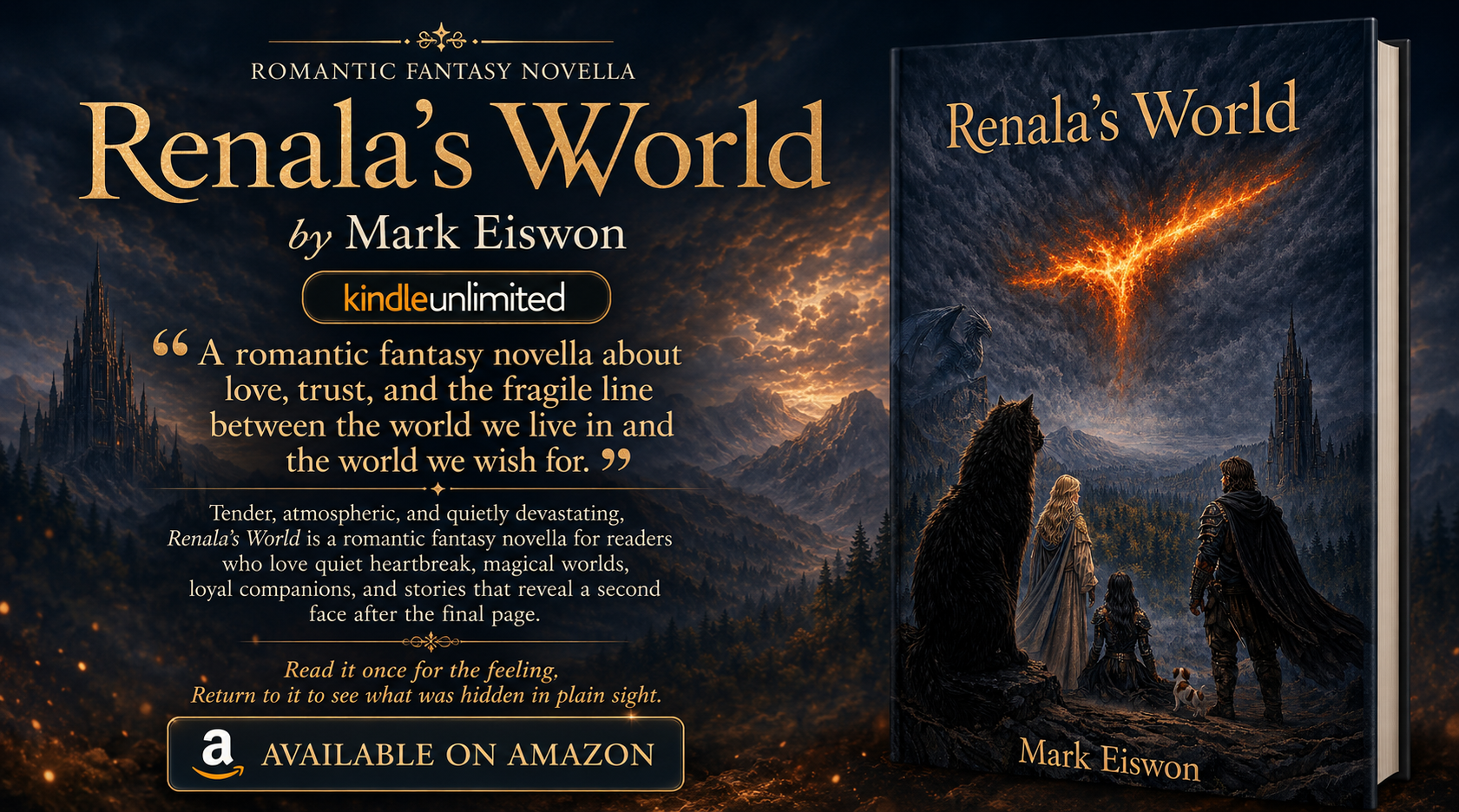 ➡ Kindle Unlimited eBOOK ➡ 🔥 Renala’s World by Mark Eiswon romantic fantasy novella with atmosphere, heartbreak, and wonder.