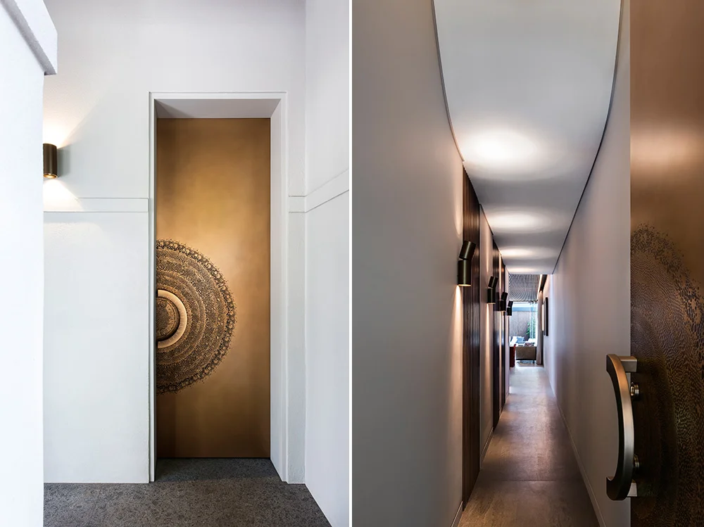 The 3D printed entry to Nina Maya Interiors' The Glasshouse Photographed by Nicole England.